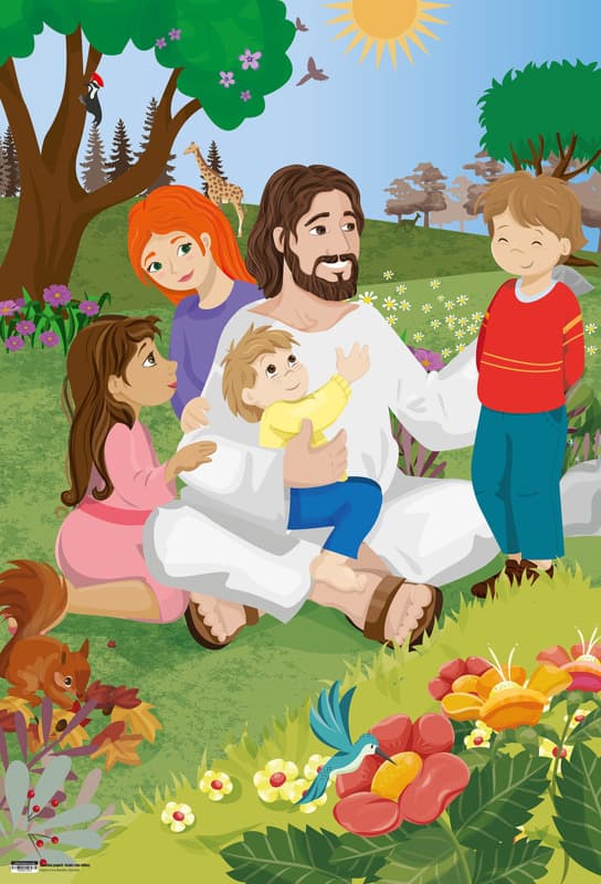 Lámina papel: Jesús con niños - 2ed.