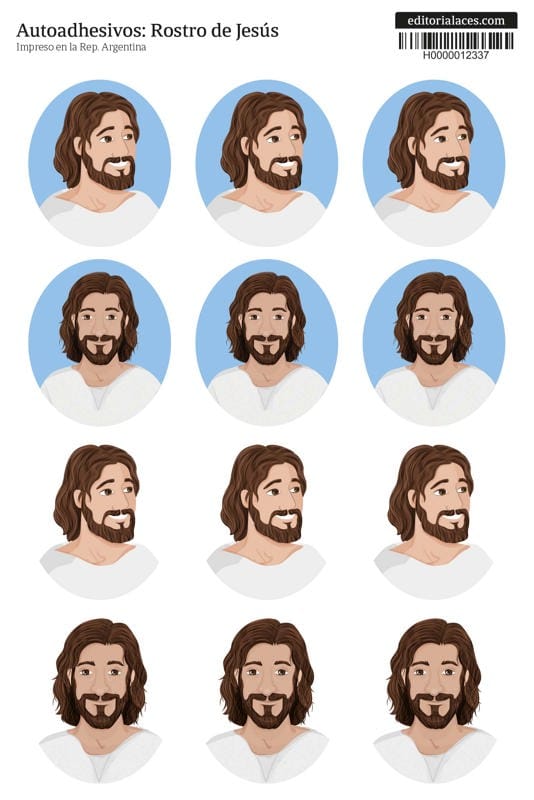 Autoadhesivos: Rostro de Jesús - 2ed.