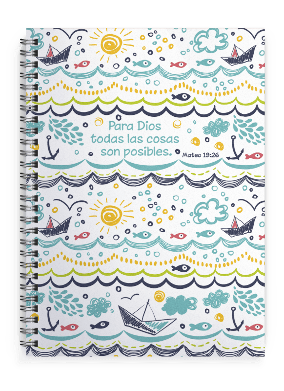Cuaderno con versículo – Mar