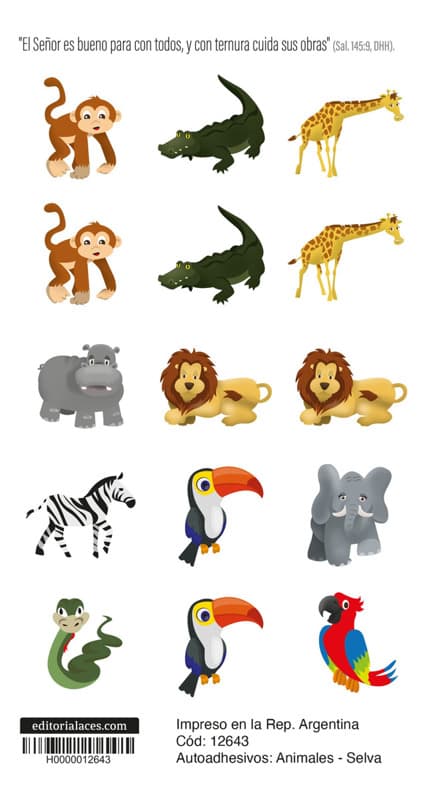 Autoadhesivos: Animales - Selva