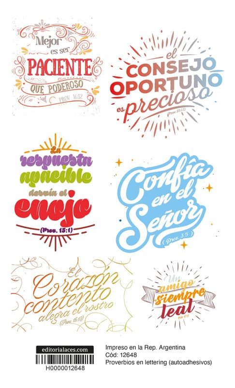 Autoadhesivos: Proverbios en Lettering