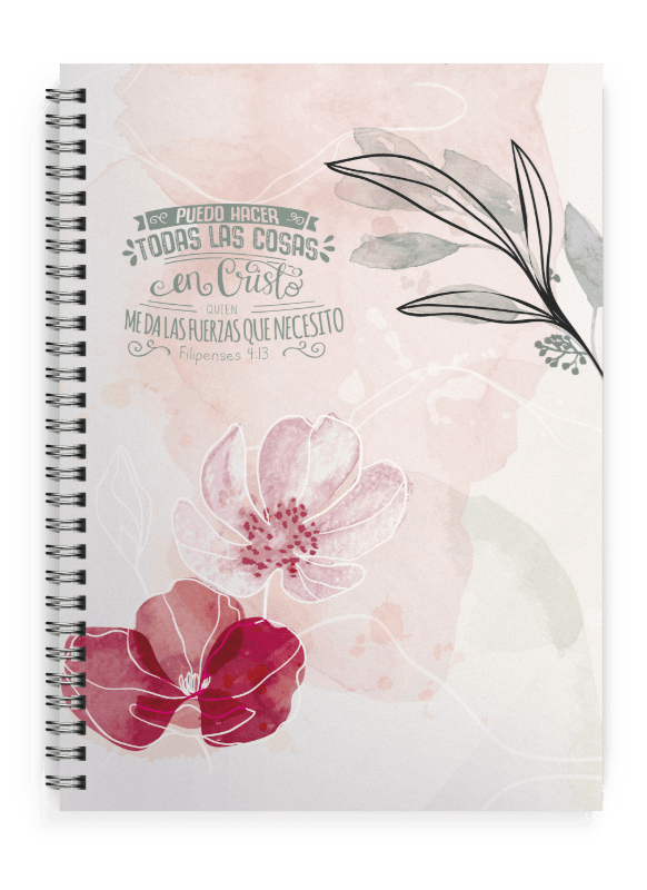 Cuaderno con versículo – Floral acuarela