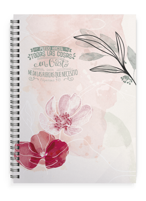 Cuaderno con versículo – Floral acuarela