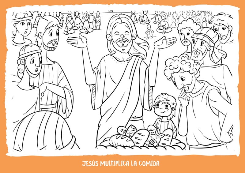 Cuadro para pintar: Jesús multiplica la comida